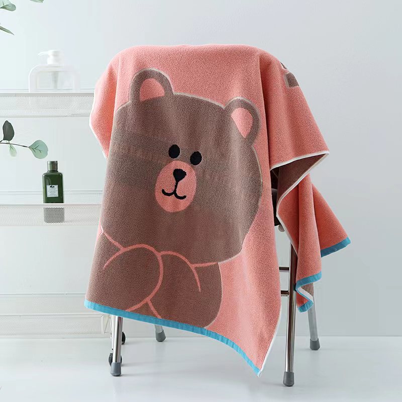 Thickened cotton large size cartoon bath towel 142915