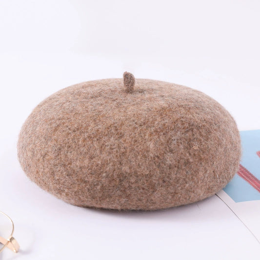 Woolen beret ladies' vintage woolen casual hat 1175