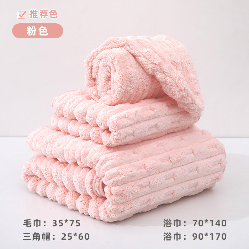 Three-piece face towel set thick cotton soft bath towel 3492