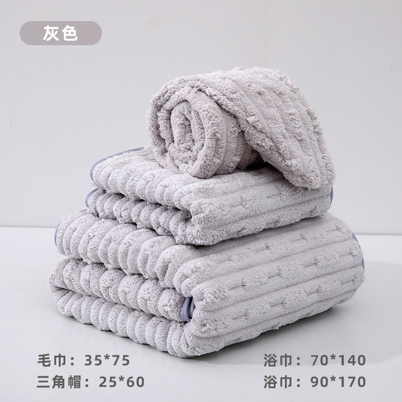 Three-piece face towel set thick cotton soft bath towel 3492